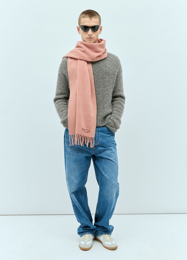 Acne Studios Fringe Wool Scarf Pink acn0155051